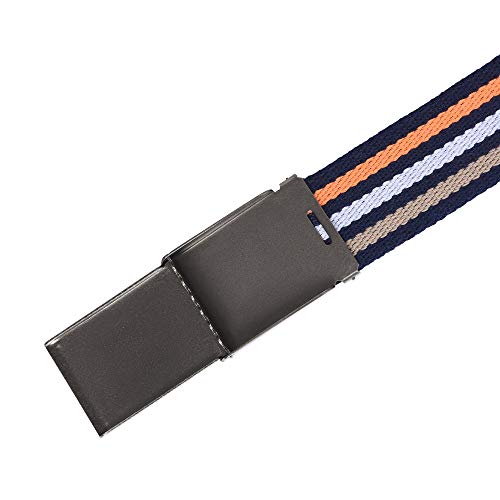 Mile High Life Canvas Web Belt | Cut to Fit Up to 52" | Flip-Top Matte Silver Nickel Buckle 12 Colors