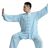 【Schnalle】 volle Schnalle Sywlwxkq Tai Chi Kleidung Kampfkunst Uniformen Chinesisch Traditionelle Tai Chi Uniformen Kung Fu Kleidung Kampfkunst Kleidung Taekwondo Trainingskleidung Anzug Yoga Unisex Baumwolle Plus Seidenanzug