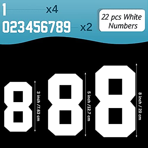 image for Zonon 22 Pieces Iron on Numbers T Shirt Heat Transfer 0 to 9 Jersey Nu