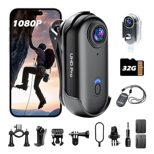 Mini Action Cam, 32GB Mini Telecamera Sportiva Body Cam...