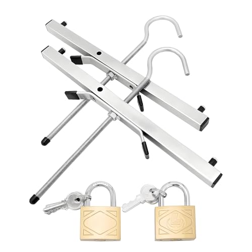 JF HOME BLISS Universal Lockable Ladder Roof Rack Clamps Heavy Duty 2 Pack with Padlocks Secure Ladders and Steps for Cars & Vans Easy Installation Durable Zinc-Plated Steel