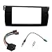 DKMUS Dash Installation Trim Kit for BMW 3 Series E46 1998-2006 Facia Double Din Radio Stereo DVD with Wiring Harness Antenna Adapter