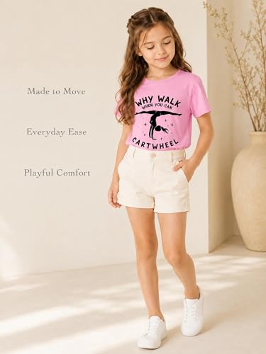 Image of Girls' Graphic Tees Summer Cute Tops Casual Short Sleeve Crew Neck T Shirts