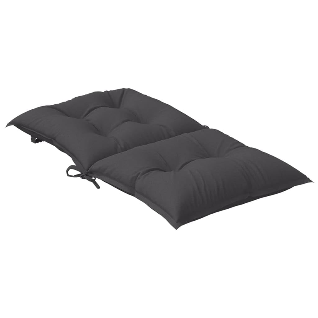 Cuscini Sedia Schiena Bassa 4 pz Antracite Mélange 100x50x7 cm con Imbottitura Morbida, Design Antiscivolo, Fascia Elastico e Laccetti, per Giardino, Ufficio, Interno