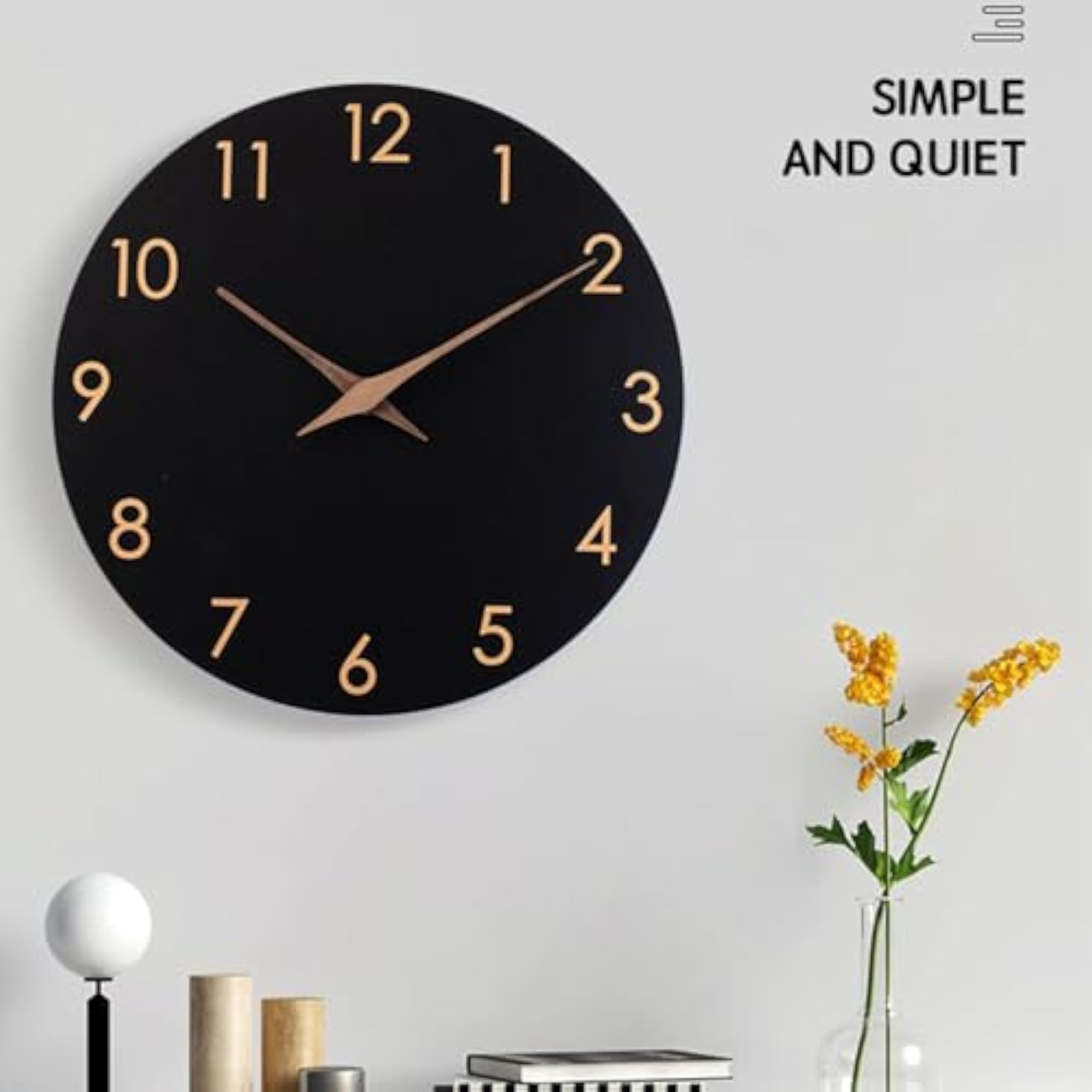 Silent Minimalist Wall Clock Decor for Kitchen Hotel