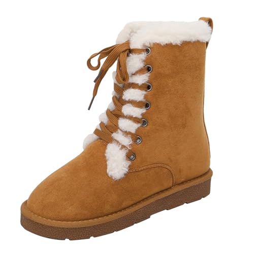 Generisch Botas de nieve altas para mujer, suela gruesa, cálidas, botas de trekking, cálidas, forradas, zapatos de invierno, aisladas, impermeables, antideslizantes, de invierno, N A., 41 EU