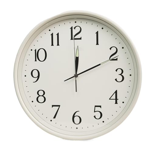 Silent White Wall Clock for Living Room and Bedroom