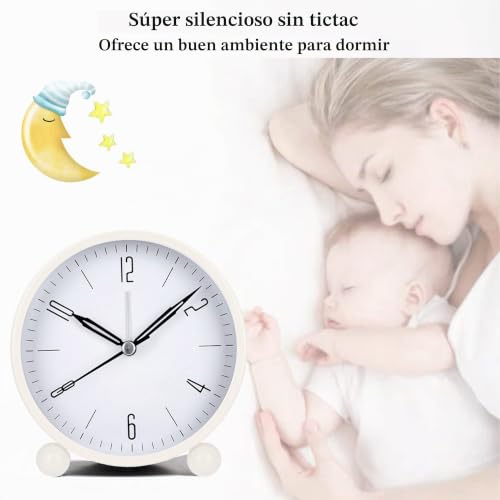 Reloj despertador elegante para dormitorio de diseño minimalista para mesa 5