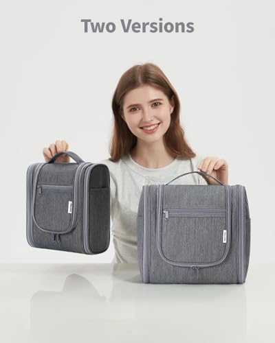 Image of Hanging Travel Toiletry Bag Cosmetic Make up Organizer for Women and Men (Medium, Grey)