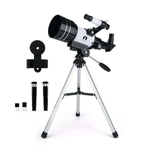 Cezo Telescope for Kids & Adults, 70mm Aperture Astronomical Refractor Telescopes for Astronomy Beginners (15X-150X), 300mm Portable Scope with Mobile Holder to Explore Moon Space,Planets & Stargazing