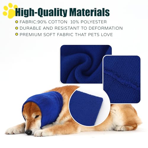 Image of Dog Calming Hoodie Quiet Head Cover Sleeves Double Layer Thickened Dog Ear Muffs Noise Protection,Dog Hematoma Ear Wrap, Dog Headband for Anxiety Relief for Bath, Thunderstorms