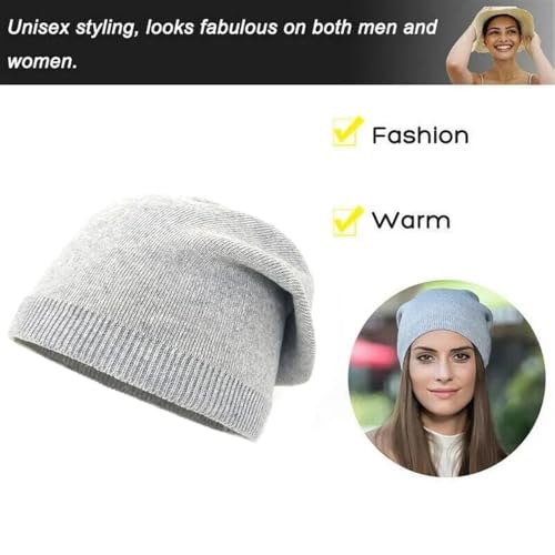 BooeDareno Jesienno-zimowa damska czapka prosta miękka cienka dzianinowa czapka outdoorowa ciepła odporna na zimno modna czapka z daszkiem, Drak Gray, Rozmiar uniwersalny