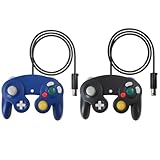 Artmavin 2 Pack for GameCube Style Controller for Wii/NGC | Enhanced Analog Stick | Vibration Feedback - Black and Blue