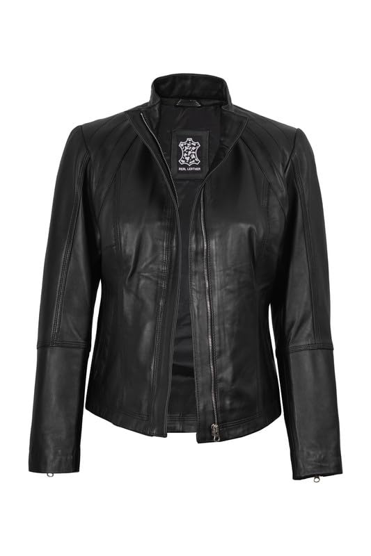 Blingsoul Real Leather Jacket For Women -Women's Cafe Racer Style Leather Jackets4