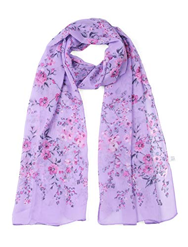 uxcell® Long Chiffon Floral Scarves Lightweight Beach Sunscreen Shawls for Women