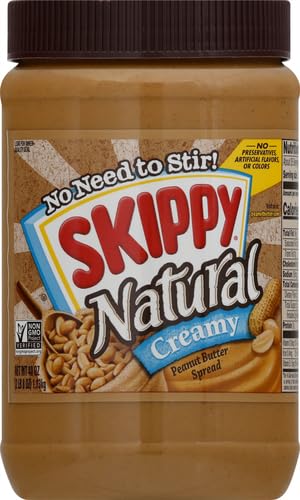 Image of SKIPPY Natural Creamy Peanut Butter, 7 g Protein Per Serving, 40 Ounce (Pack of 8)