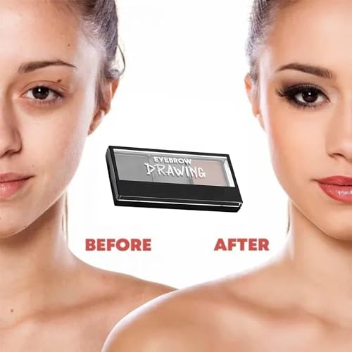 Image of Eyebrow Drawing Palette 3 Shades With 1 Brush, Ultimate Brow Kit to Shape, Define and Fill the Eyebrows,Waterproof Non-Transfer Smudgeproof Eyebrow Palette, (Dark Brown,Light Brown,Brown)