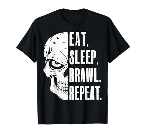 Comer Dormir Brawl Repetir Divertido Video Gamer Gaming Camiseta