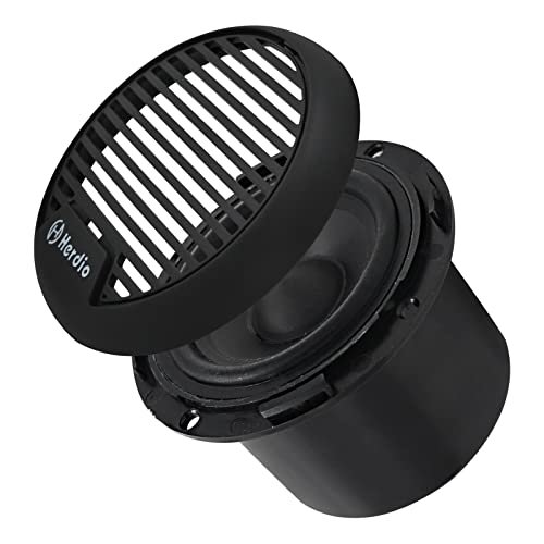 Herdio 3" inch Marine Bluetooth Speakers Boat Motorcycle Hot tub Stereo with Max Power 140 Watt (Black) - Thumbnail 4