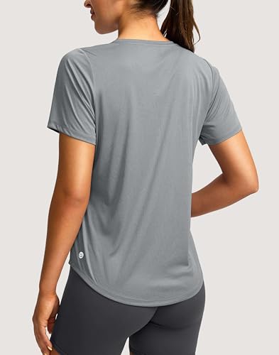 Image of Women's Short Sleeve Workout Shirts UPF 50+ Sun Protection T-Shirts Quick Dry Breathable Gym Running Hiking Tops for Women