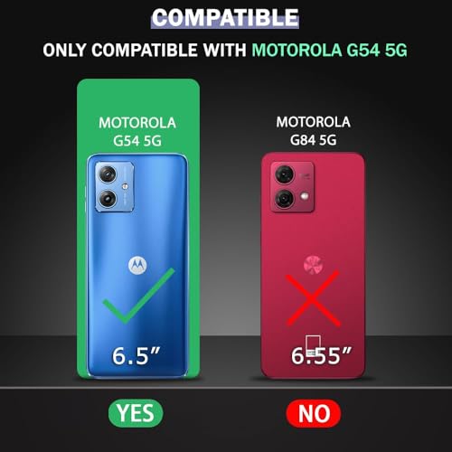 Image of AIBEX Compatible for Motorola G54 5G / Motorola G64 5G Flip Cover Leather Finish with Magnatic Closure | Inside TPU with Card Pockets | Wallet Stand | Complete Protection Flip Case -Blue