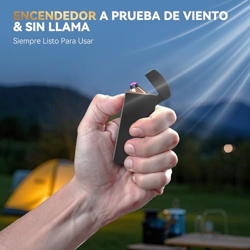 Miniatura 6 de Regalos San Valentin Hombre, Coquimbo Mechero Electrico Regalo Hombre, Usb Recargable Encendedor Electrico Doble Arco Y Resistente Al Viento Para Vela, Estufa, Barbacoa, Camping