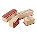 Juvale 4-Piece Wood-Mounted Rubber Stamps for Card Making - Includes Thank You & Happy Birthday Stamps - Wood Block Grip - Brown, 3 x 1 in, 1.5 x 1 in