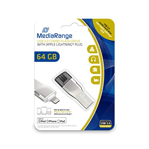 Preisvergleich Produktbild MediaRange USB 3.0 Kombo-Speicherstick, mit Apple Lightning®-Stecker, 64GB