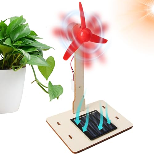 Opdestn Mini Moulin à Vent à énergie Solaire - Modèle d'éolienne de Bureau Bricolage - Robot Solaire Jouet décor à la Maison Artisanat Science Kits Jouet éducation Cadeau pour Tout-Petits Membres de