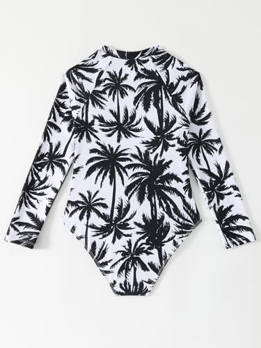 Image of SEGT Girl's One Piece Rash Guard Long Sleeve Swimsuits Bathing Suit