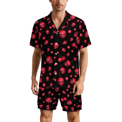 Pyjama court homme boutonné White-2 doux et léger haut de gamme