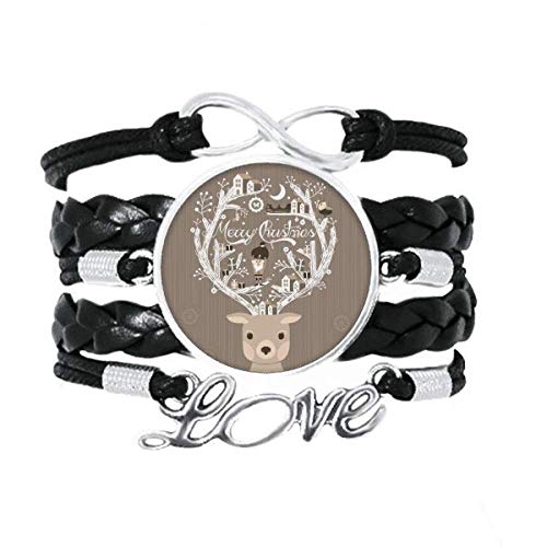 Bracelet en cuir véritable avec charms de Noël et finitions haut de gamme