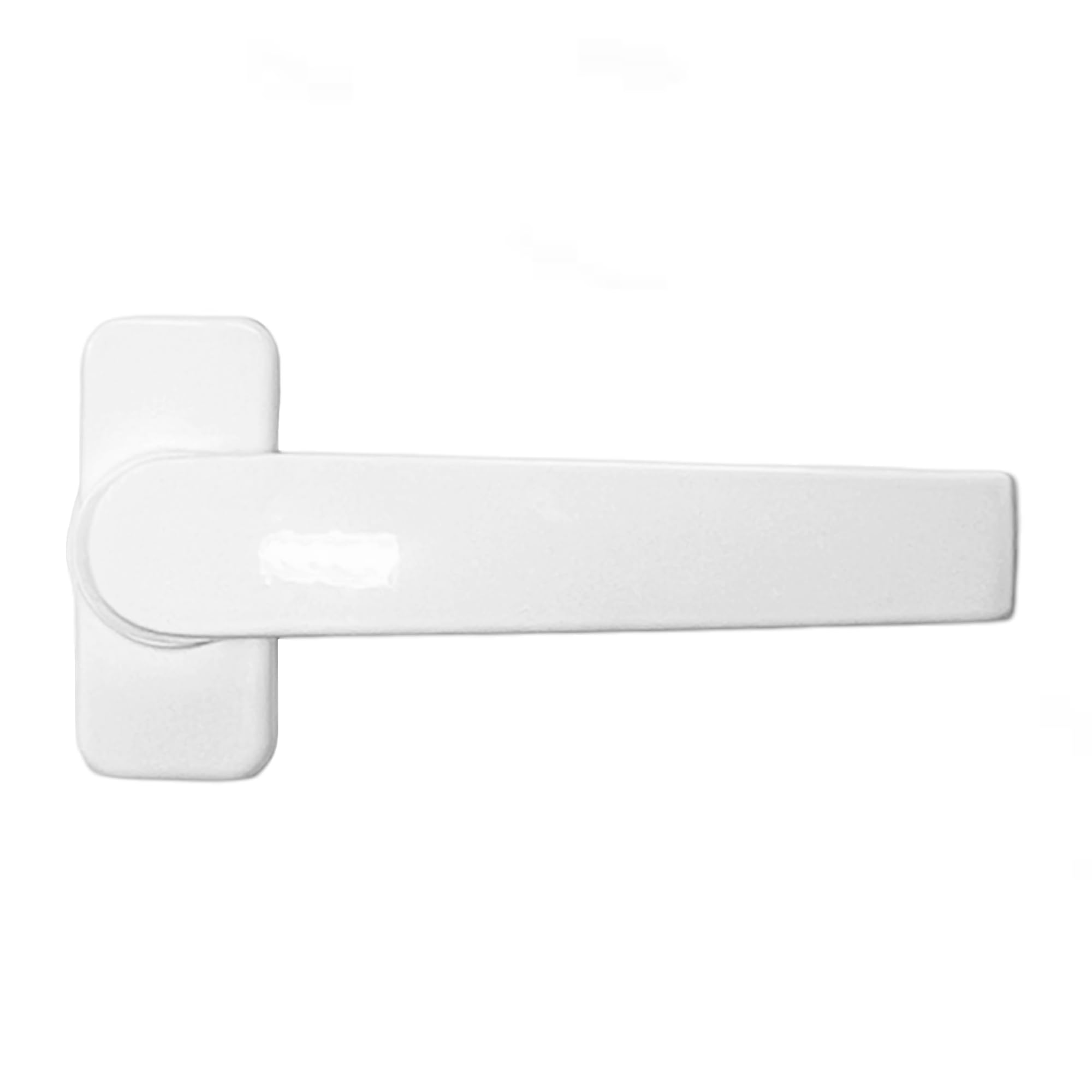 Jeu de Manilles en Aluminium pour Portes | Manille avec Rosette | Écu Rectangulaire | Carré de 8 mm | Manivelle Réversible | Laqué Blanc