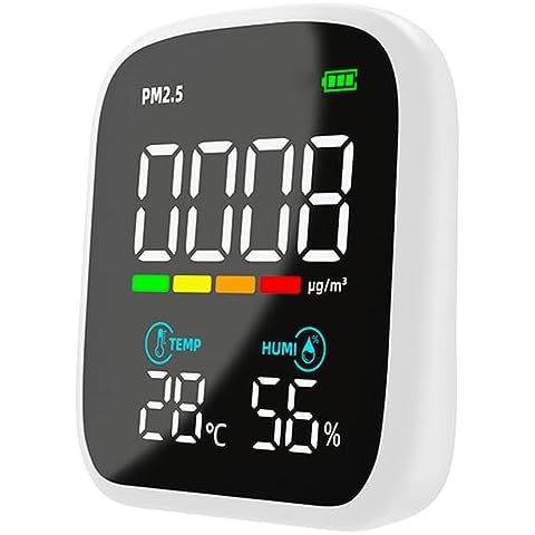 HIMDUZE Indoor Air Quality Monitor, PM2.5 Monitor, Indoor Thermometer, Temperature and Humidity Detector Real Time Display Air Quality Meter, 3 in 1 Air Quality Tester for Home, Office or School. Cover