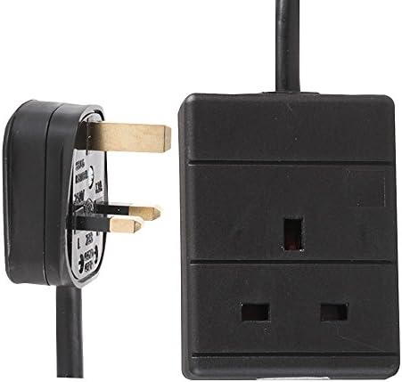 PRO ELEC PELB1799 1 Gang Extension Lead 0.5m, Black