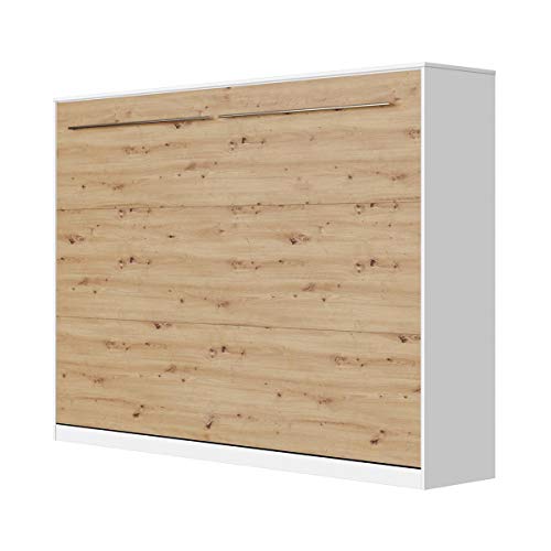 SMARTBett Schrankbett Standard 90x200 120x200 140x200 160x200 Bettschrank Wandbett Weiss/Wildeiche 140 Horizontal