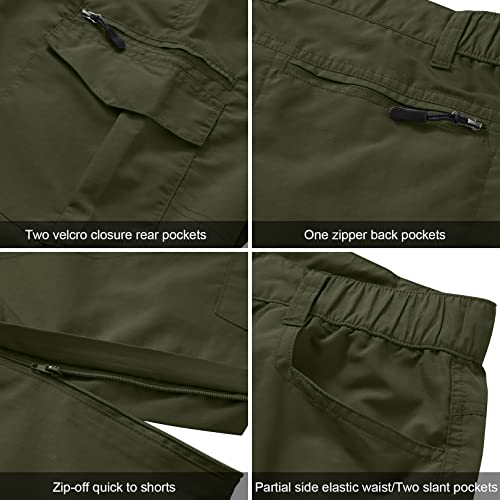 Jessie Kidden Hiking Walking Trousers Men,Quick Dry Convertible Lightweight Breathable Waterproof Outdoor Fishing Work Zip Off Cargo Pants