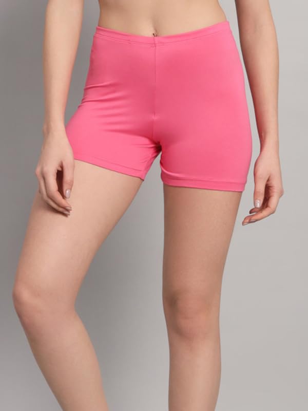 Image of Women's Workout Yoga Athletic Running Dance Gym Shorts High Waist Cheerleader Volleyball Short Pants Pink