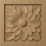Ekena Millwork ROS03X03X00DGAL Small Dogwood Flower Square Rosette, 3'W x 3'H x 5/8'P, Alder