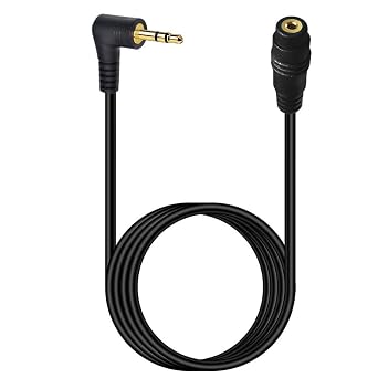 Seadream 2.5mm Audio Extension Cable 6FT,90 Degree Angle 2.5mm TRS Male to Female Stereo Audio Plug Jack Adapter Cable Cable Cord Headphone Audio Converter 3 Poles Stereo Adapter