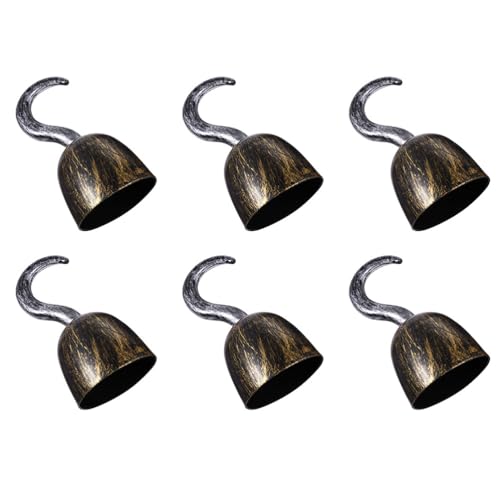 jojofuny 6Pcs Pirat Hooks Captain Hook Pirate Captain Cosplay Kostümzubehör Piraten Hand Plastik Haken Piraten Dress- Up- Requisite Handheld Requisite für Erwachsene Kinder
