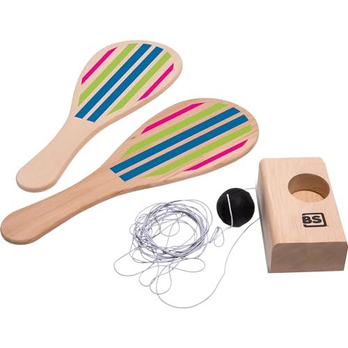 Buitenspeel BS Toys Tennis À L'Élastique - Développe La Coordination Œil-Main Et La Motricité - des Heures De Plaisir - pour Les Enfants À Partir De 4 Ans - en Bois