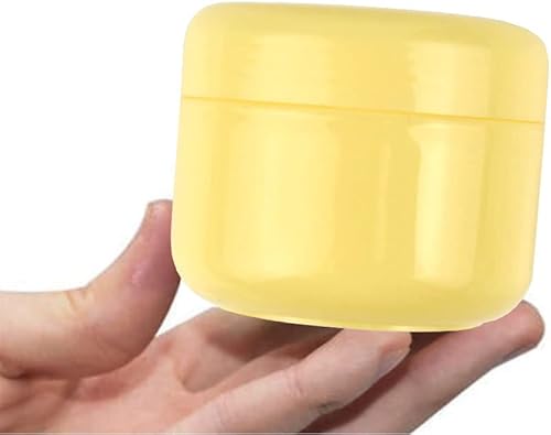 Miniatura 2 de Frascos redondos vacíos de plástico rellenable, 30 unidades, 1.0 fl oz, color amarillo, botella de crema para la cara, loción, loción
