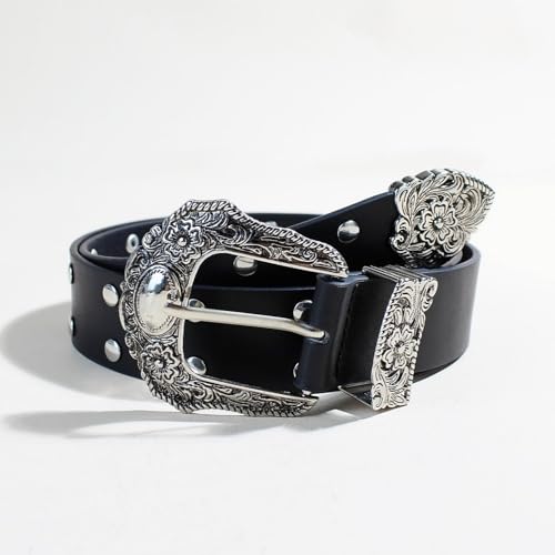 Lu's Chic Women's Autumn Belt Biker Groove Belt Bling 2025 Cyberpunk Chunky Metal Casual Adjustable Belts2