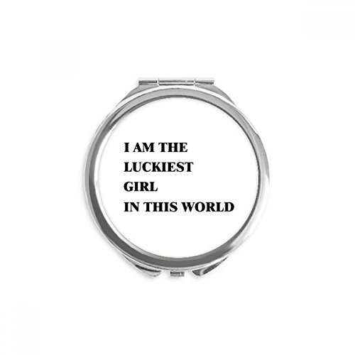 Miroir rond maquillage de poche j'amthe luckiest fille portable multicolore