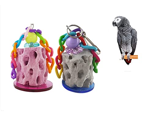 YongXiangPeng Parrot Chew Toy,2 Pcs Cockatiel Tear Toys Bird Beak Calcium Stone