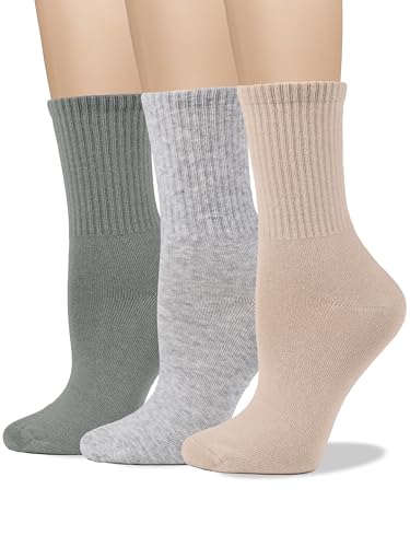 Image of COTTON DAY Women's Soft Combed Cotton Socks Seamless Toe Black White Navy