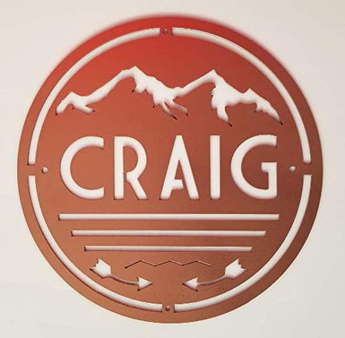 Metal Mountain Last Name Sign Custom Plasma Sign Art