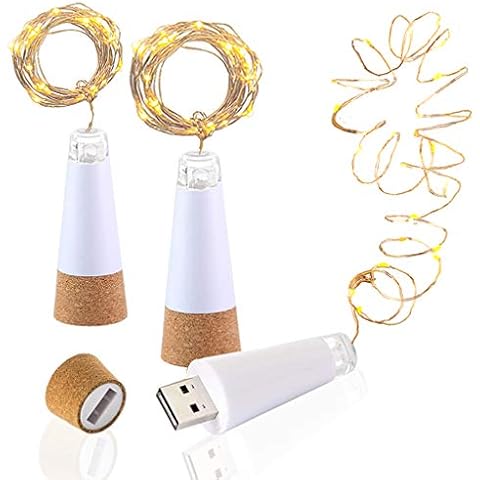 Luces LED de Botella de Corcho Recargables USB Cover