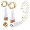Led-lichtsnoer van kurk, met USB-voeding, accu, 1,9 m, 20 leds, koperdraad, sterrenhemel, led-verlichting voor thuiskeuken, bruiloft, Halloween, Kerstmis, feestdecoratie (warm wit, 3 stuks)